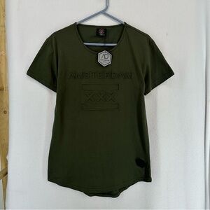 NWT Amsterdam Designs Logo Short Sleeve T Shirt Mens Large Green
